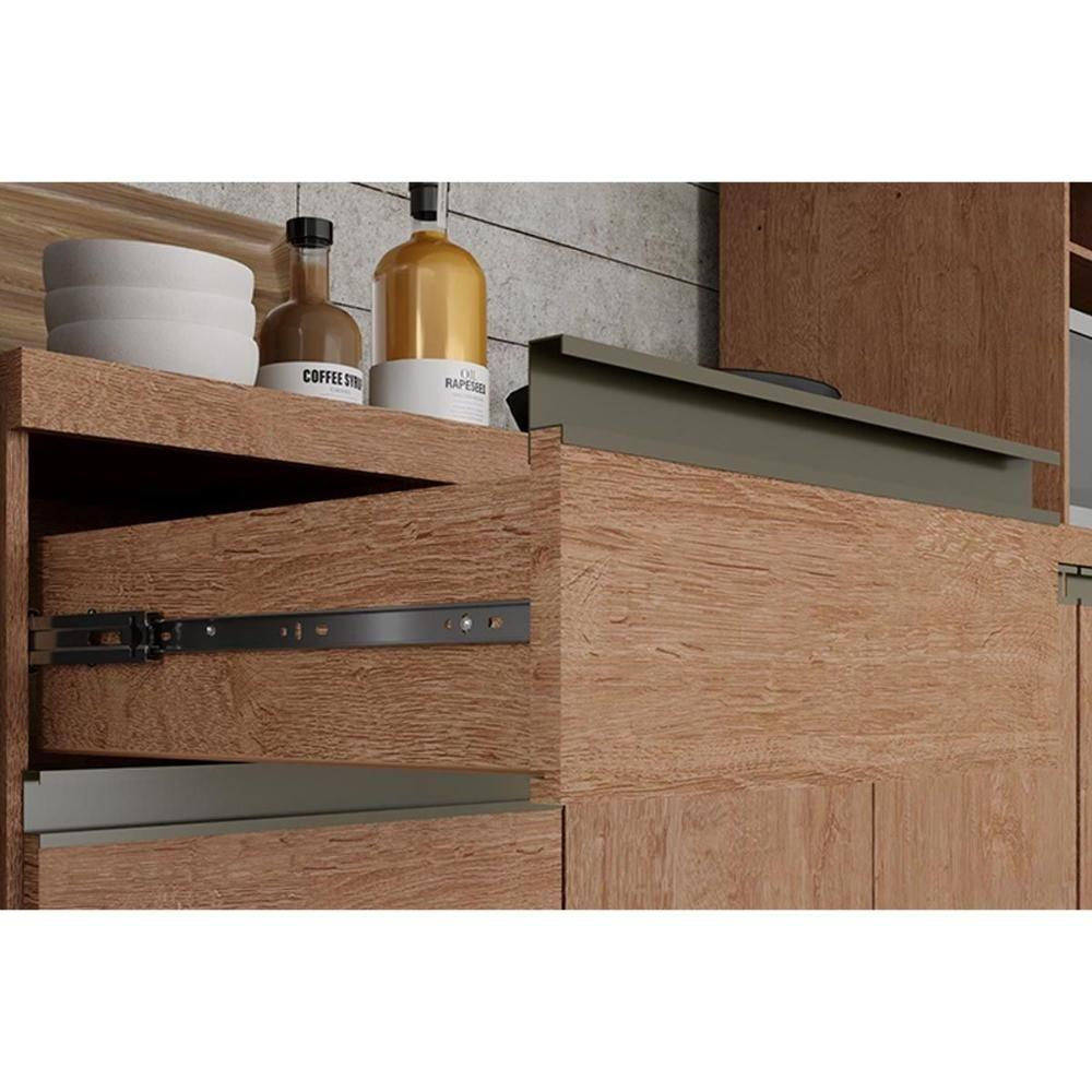 Cozinha Ronipa Chardonnay 5 Peças (2 Armários + 1 Balcão + 2 Paneleiros) C5p03 Castanho/branco