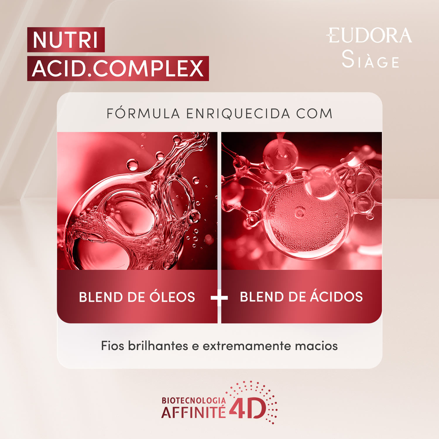 Eudora Siàge Nutri Acid.Complex Máscara Capilar Concentrada 250g