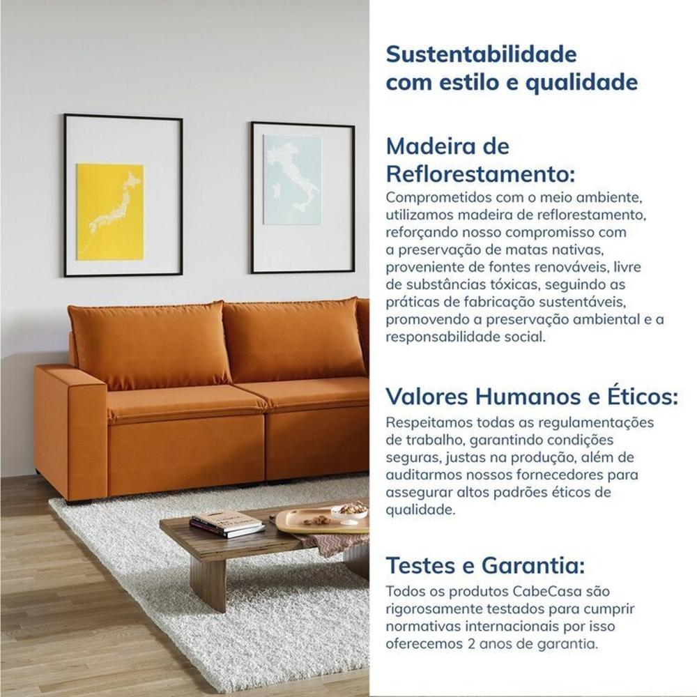 Sofá Modular de Canto 4 Módulos Zen Cabecasa Madeiramadeira Mostarda