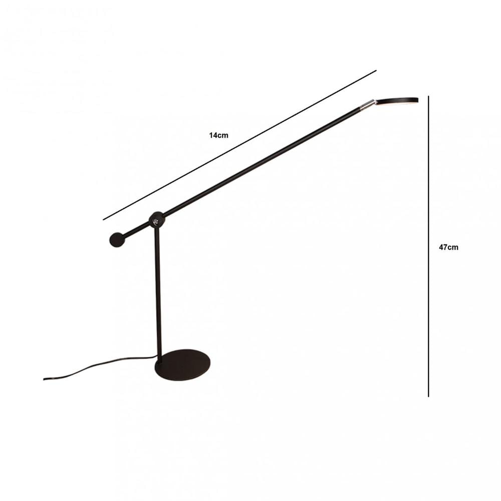 Miniatura Abajur Led Foco Regulável Irmãos Decoração Preto