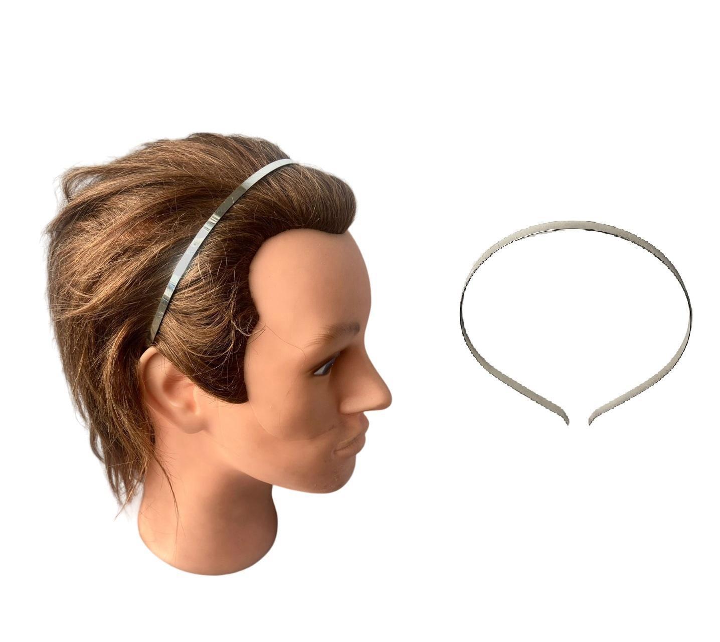 Miniatura Tiara Arco Metal Acessório De Cabelo Prata Liso 14Cm