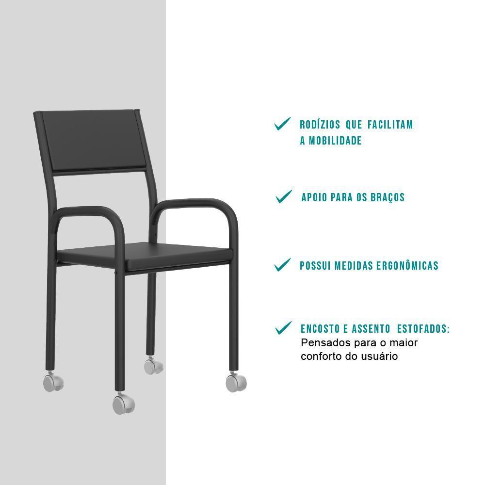 Miniatura Cadeira De Escritório Tubos Pretos 1731 Carraro Preto