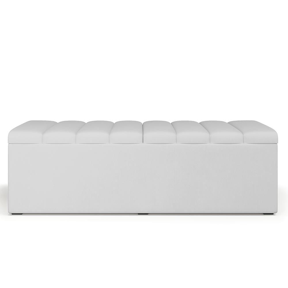 Miniatura Calçadeira Recamier Baú Para Cama De Casal King Dália 195x50 Cm W01 Facto Branco - Lyam