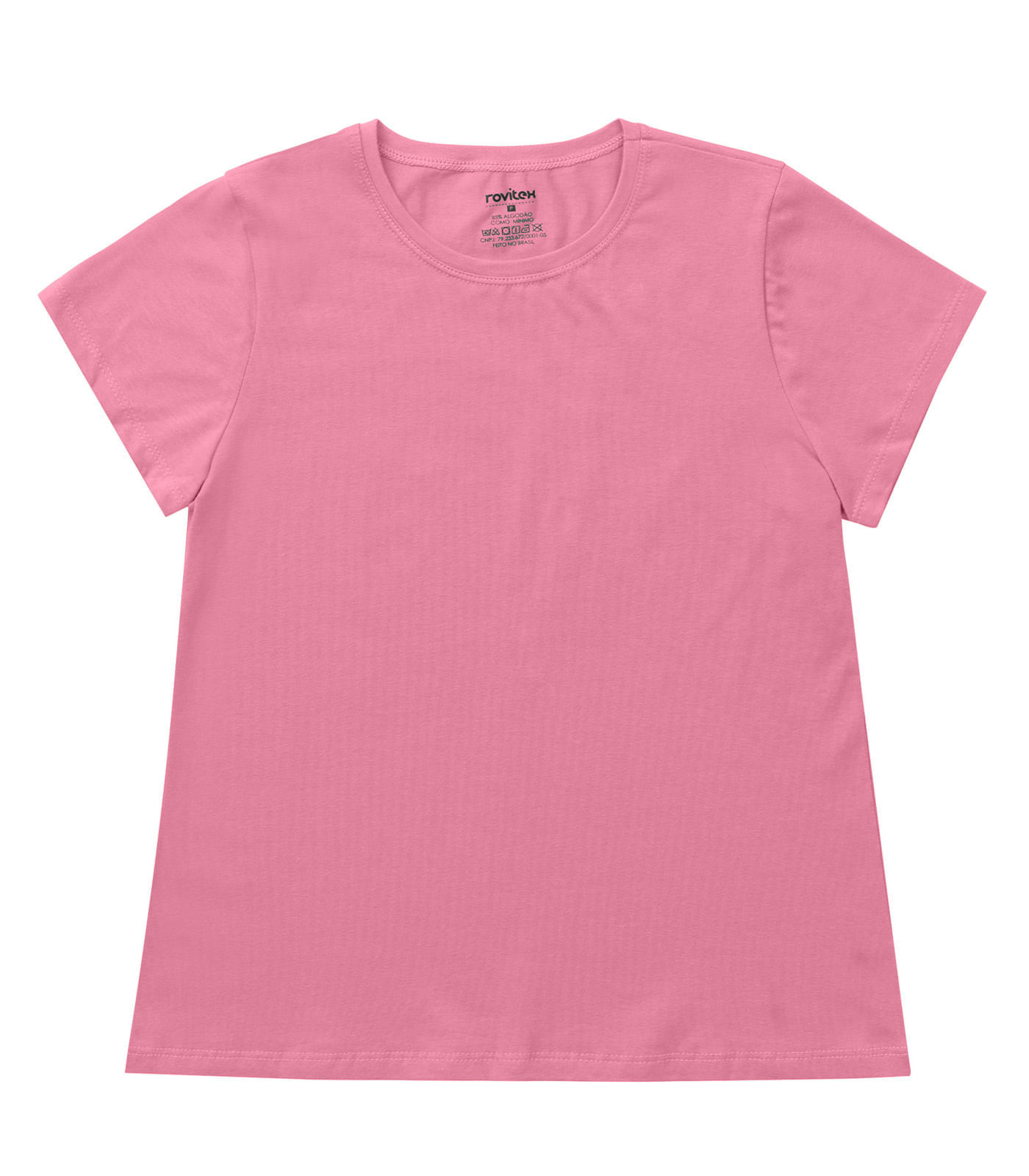 Miniatura Blusa Feminina Cotton Leve Básica Rovitex Rosa G