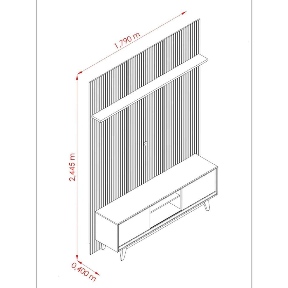 Miniatura Rack com Painel para Tv até 65 Polegadas Milo Cumaru