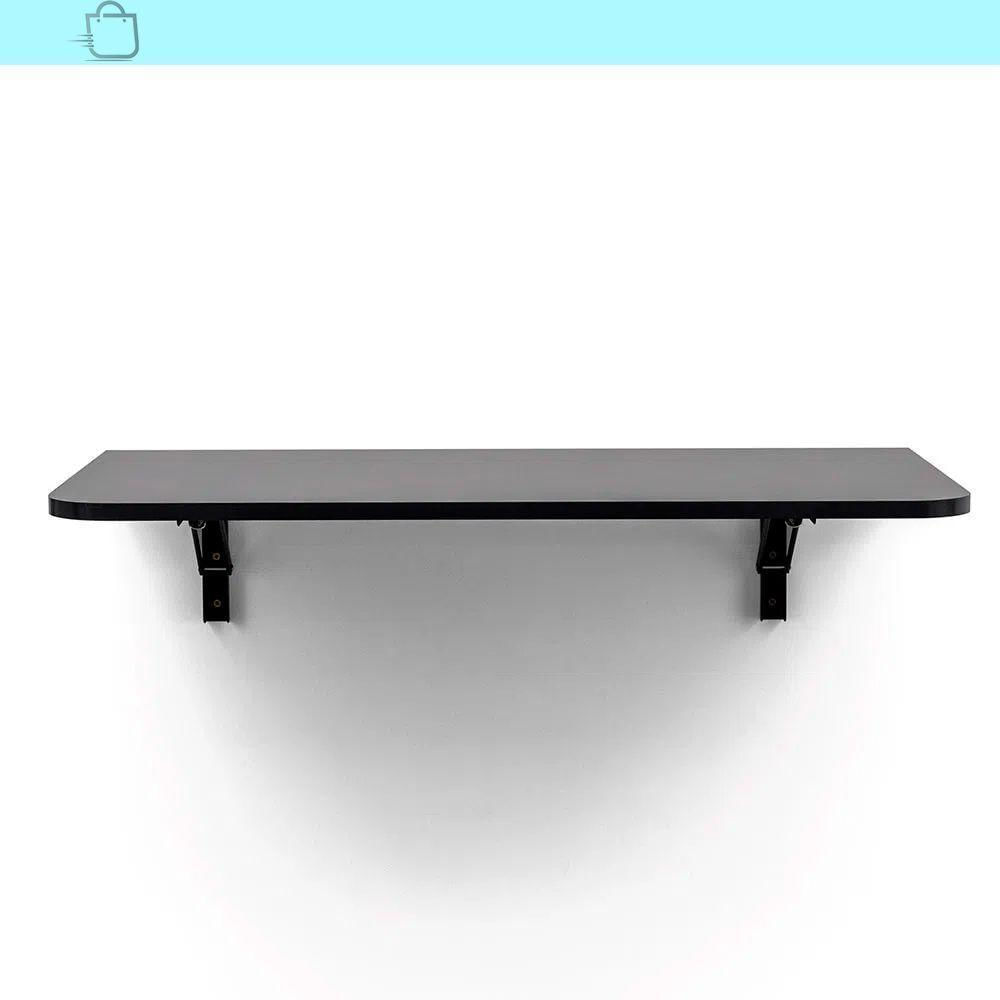 Miniatura Mesa Suspensa Em Mdp Retrátil Para Paredes Preta 80X41Cm