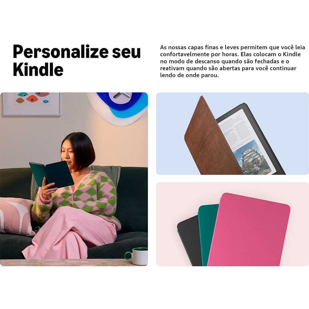 E-reader Amazon Kindle Colorsoft com 7,05", 16GB, Iluminação Frontal Ajustável, Preto - B0CX8MT2M2