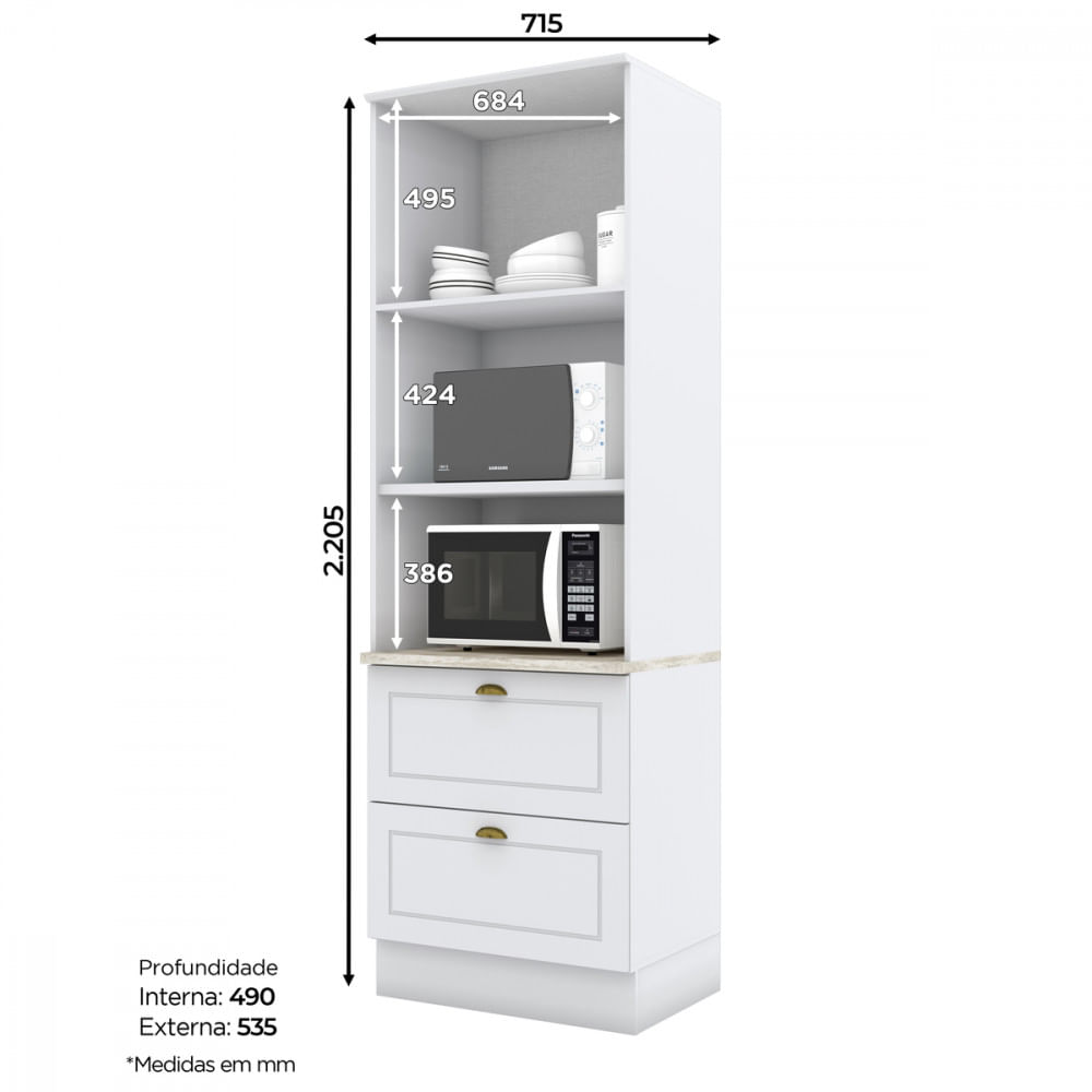 Miniatura Torre Quente 2 Fornos Amy Casa 812 Branco HP