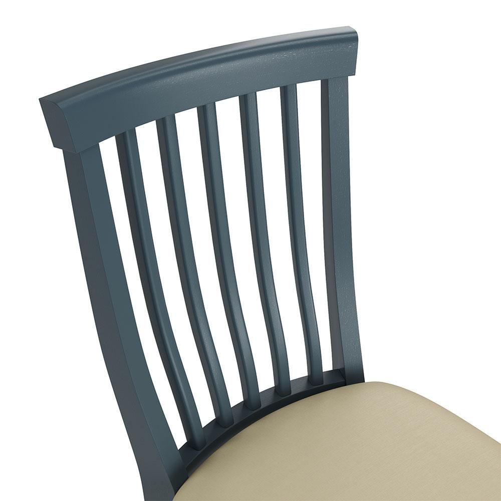 Miniatura Conjunto De 2 Cadeiras De Madeira Maciça Barcelona Azul Petróleo