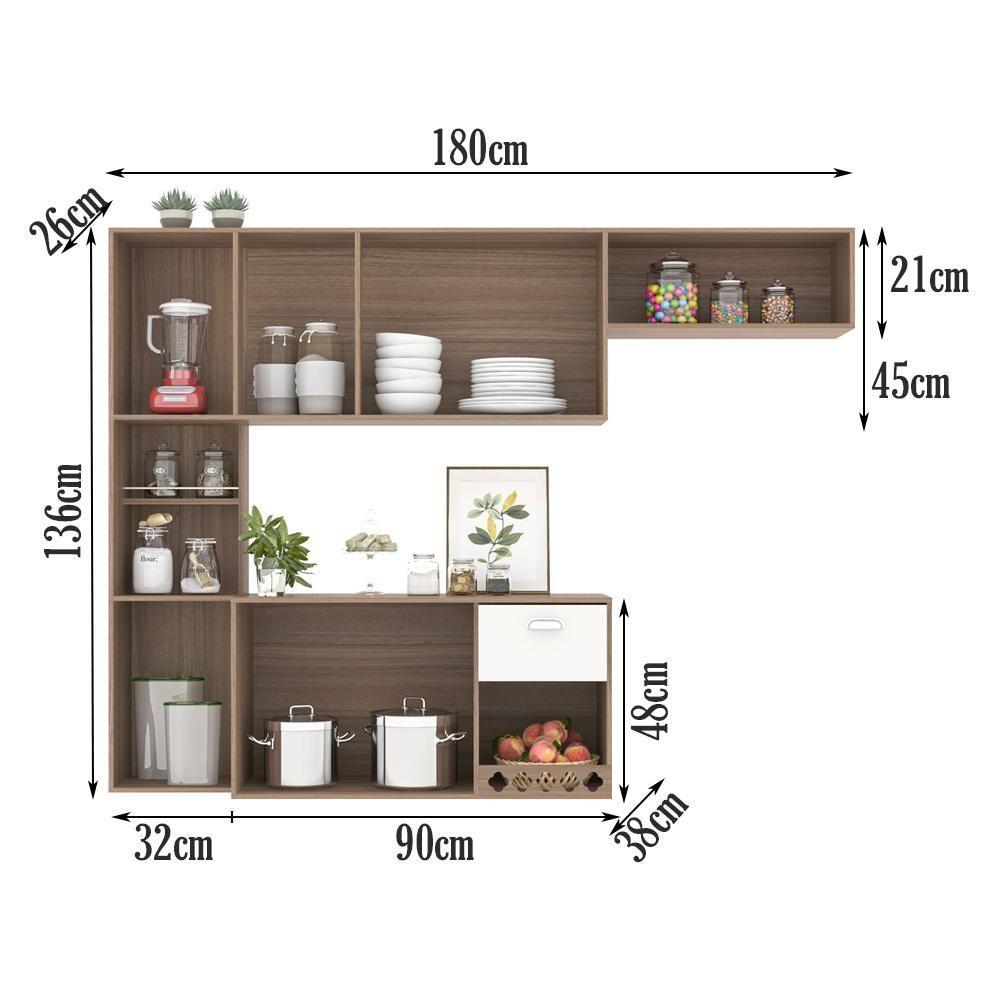 Miniatura Cozinha Compacta 7Pts 10019 Carvalho Oak OffWhite