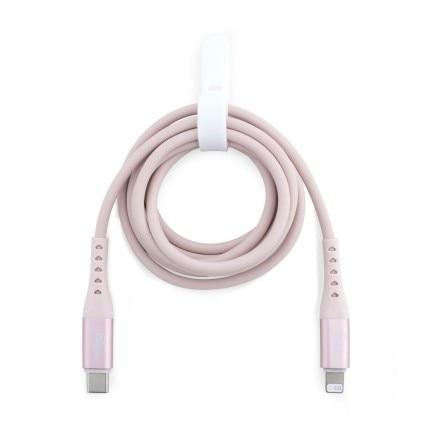 Miniatura Cabo USB-C para Lightning de Silicone, 1,2 metros, Originais iPlace, Rosa