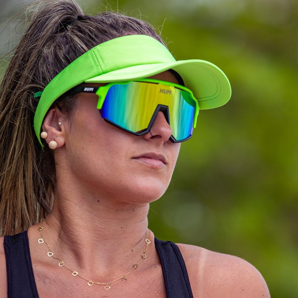 Viseira para Corrida Microfibra HUPI Verde Flúor VERDE