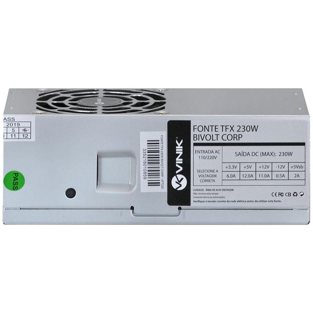 Miniatura Fonte Para Gabinete Slim Tfx 230w Real Bivolt Corp - Vft230