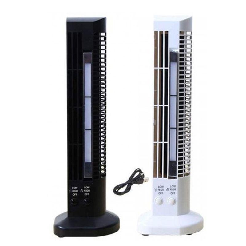Miniatura Mini Ventilador Abajur Vertical Torre Usb Mesa Branco