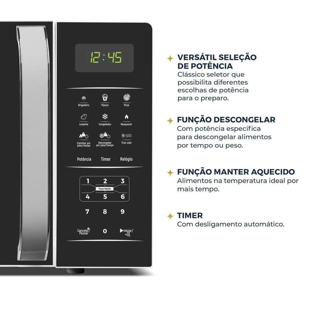 Miniatura Micro-ondas 20L Britânia Pintura Limpa Fácil 1100W BMO23 110V