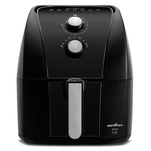 Miniatura Fritadeira Elétrica Sem Óleo Air Fryer Britânia 5.5L 1500W BFR50 Redstone com Inox Preto - 110V
