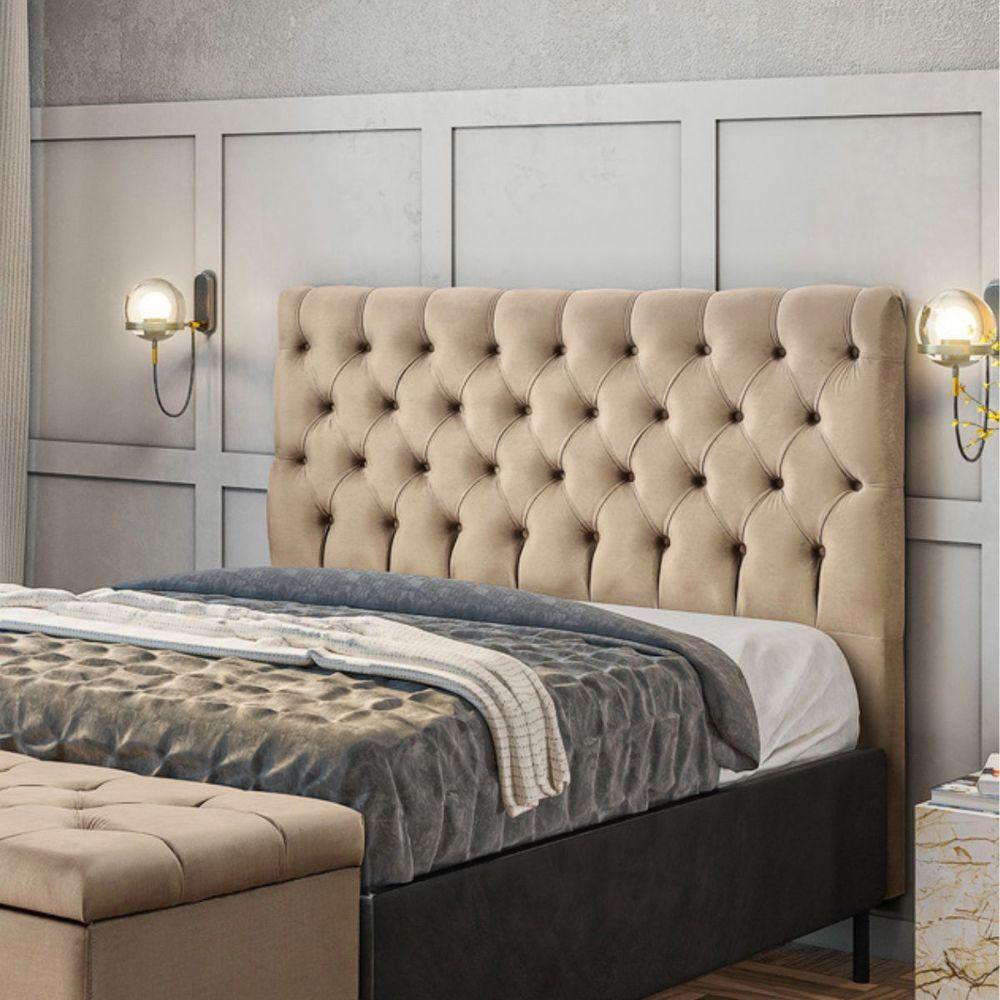 Cabeceira Cristal 195x126cm Para Cama Box Js Móveis Castor