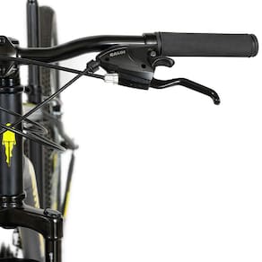 Miniatura Bicicleta Aro 29 Caloi Velox com 21 Marchas, Quadro 17" e Freio V-Break - Preto Fosco/Amarelo
