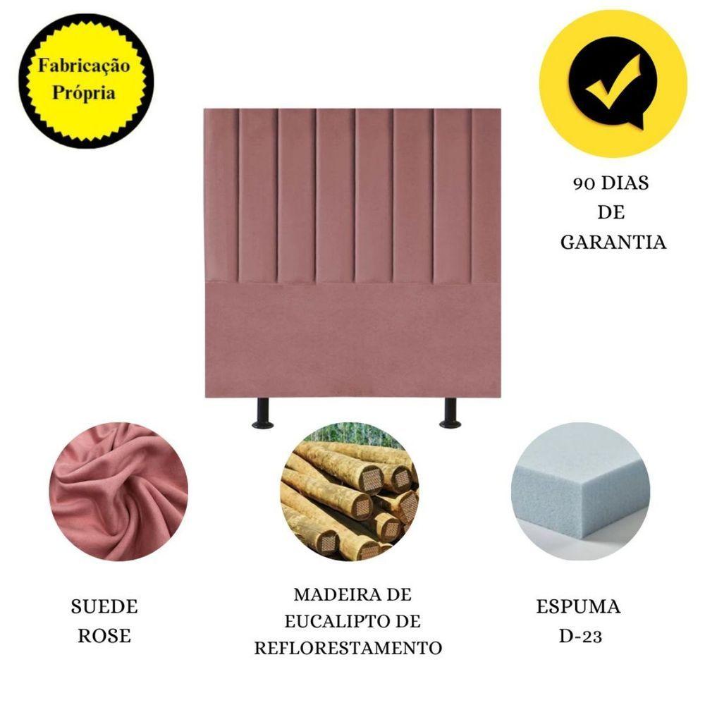 Miniatura Cabeceira De Cama Solteiro Box 100 Cm Marina Suede rosê