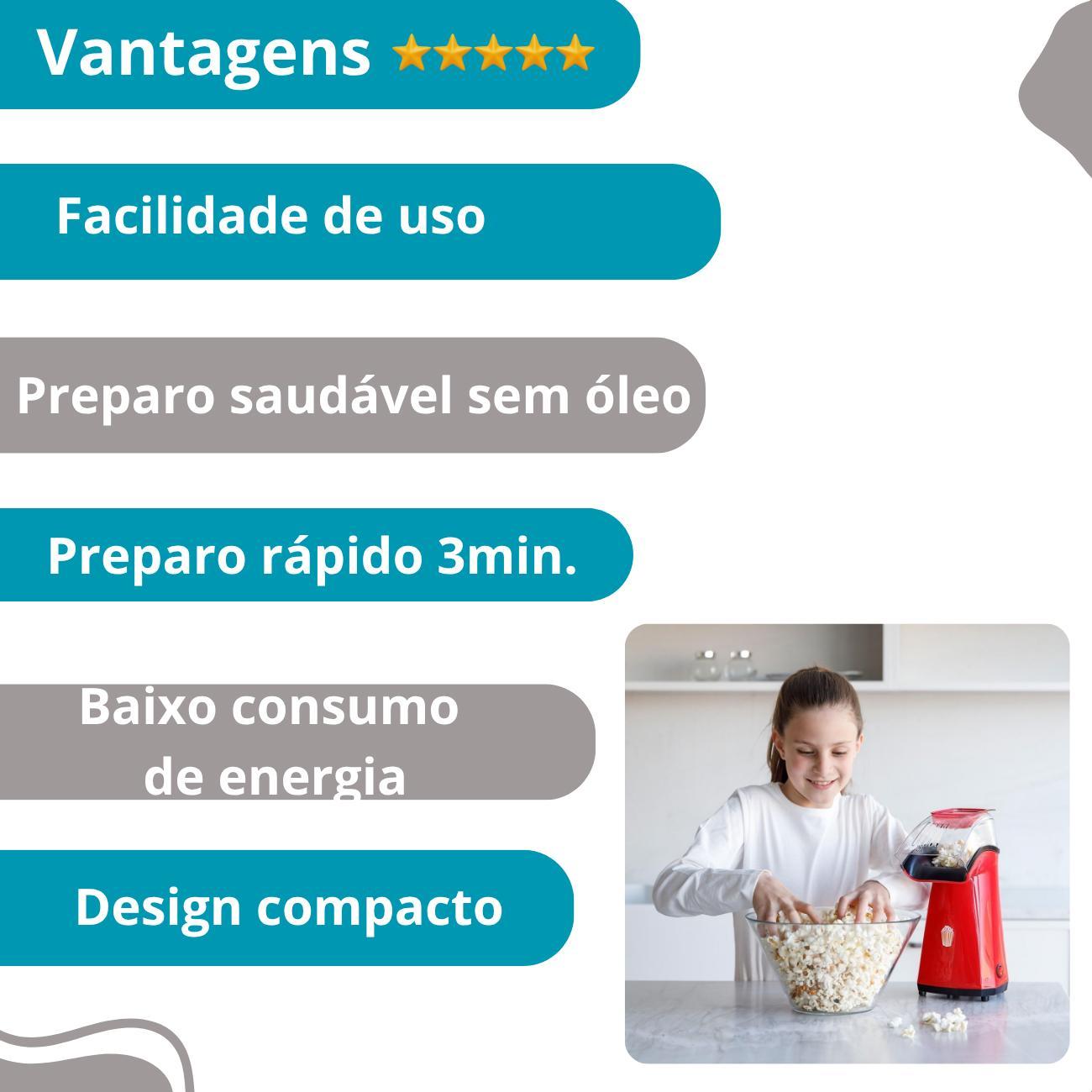 Miniatura Pipoqueira Elétrica Mini Joy, Pipocas Sem Óleo E Crocantes