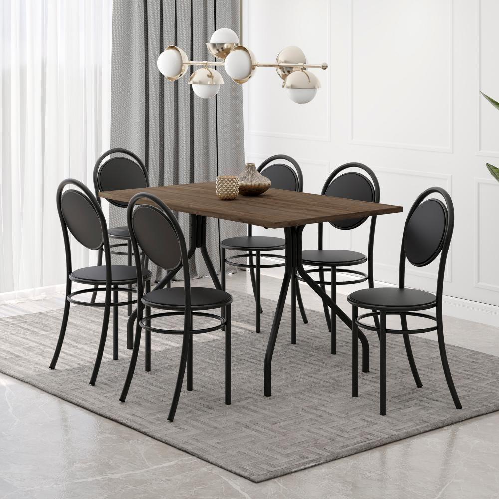 Miniatura Conjunto Sala De Jantar Carraro Portland Com Mesa 6 Cadeiras