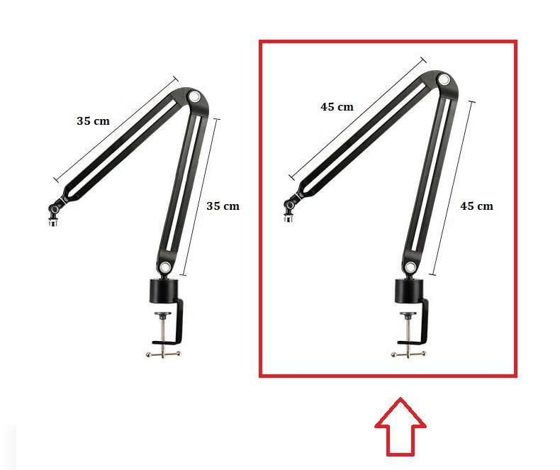Miniatura Pedestal Braço Articulado P/Microfone P220,Hyperx,Mv7,Sm7B