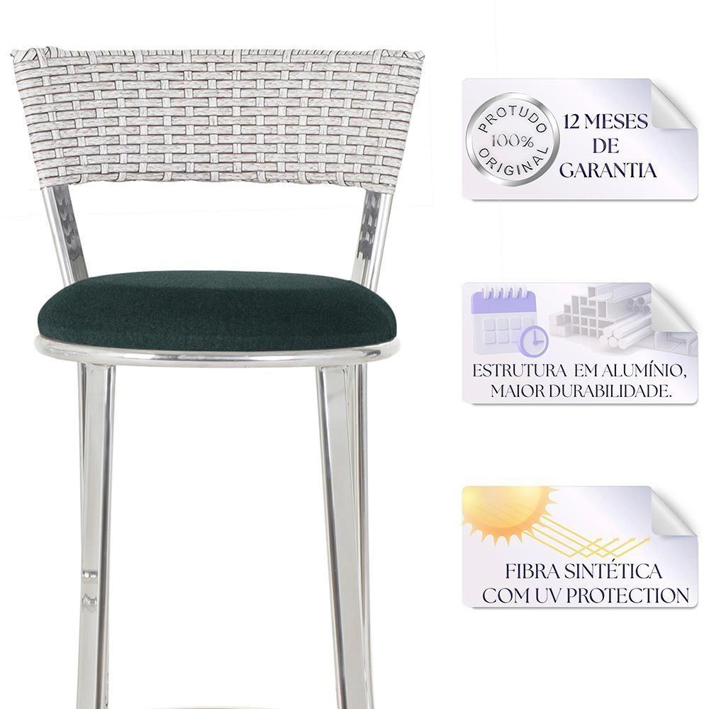 Miniatura Conjunto Com 2 Banquetas Em Alumínio, Fibra Sintética E Impermeável Tc Marmore A09