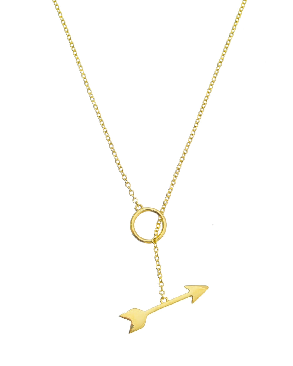 Miniatura Colar flecha delicado folheada a ouro 18k