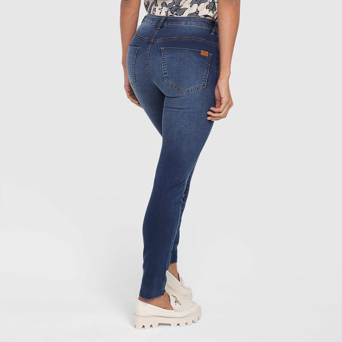Miniatura Calça Jeans Skinny Morena Rosa Isabelli Cintura Alta Feminina Azul - 36