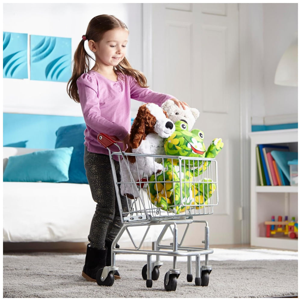 Carrinho de Compras Infantil de Metal Resistente para Crianças Acima de 3 Anos, Melissa & Doug