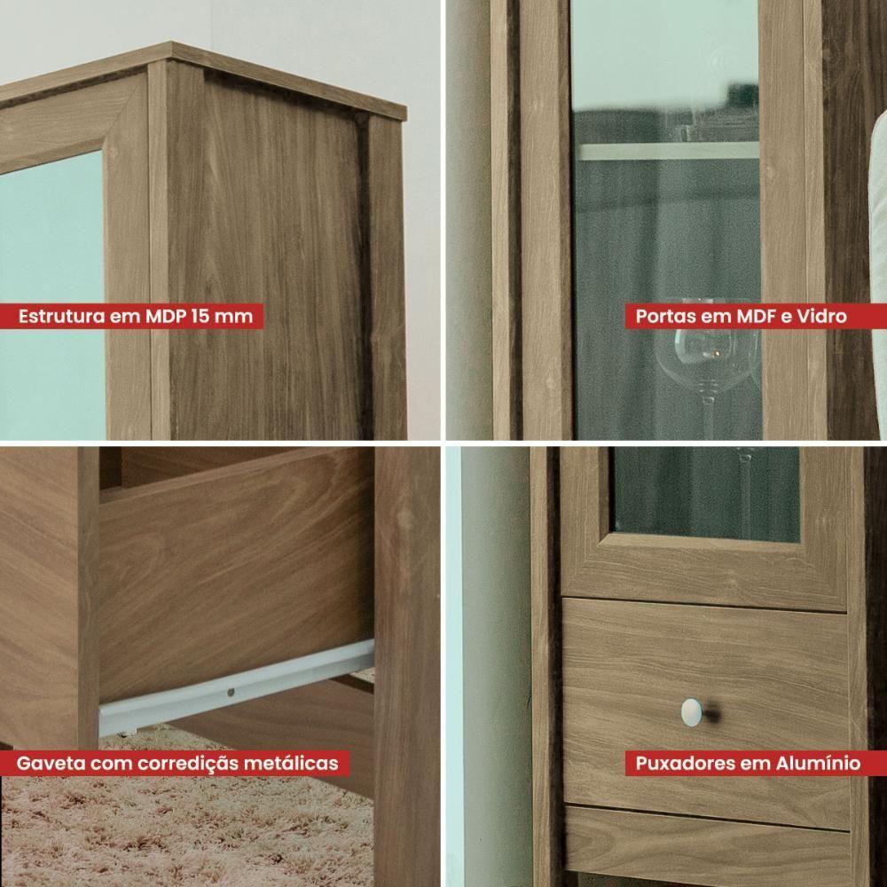 Cristaleira + Aparador Buffet Ditália E-962-r-626 Cor:diamond Diamond