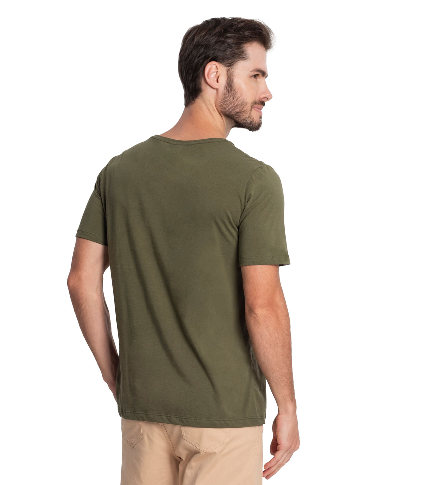 Miniatura Camiseta Masculina Básica Meia Malha Diametro Verde M