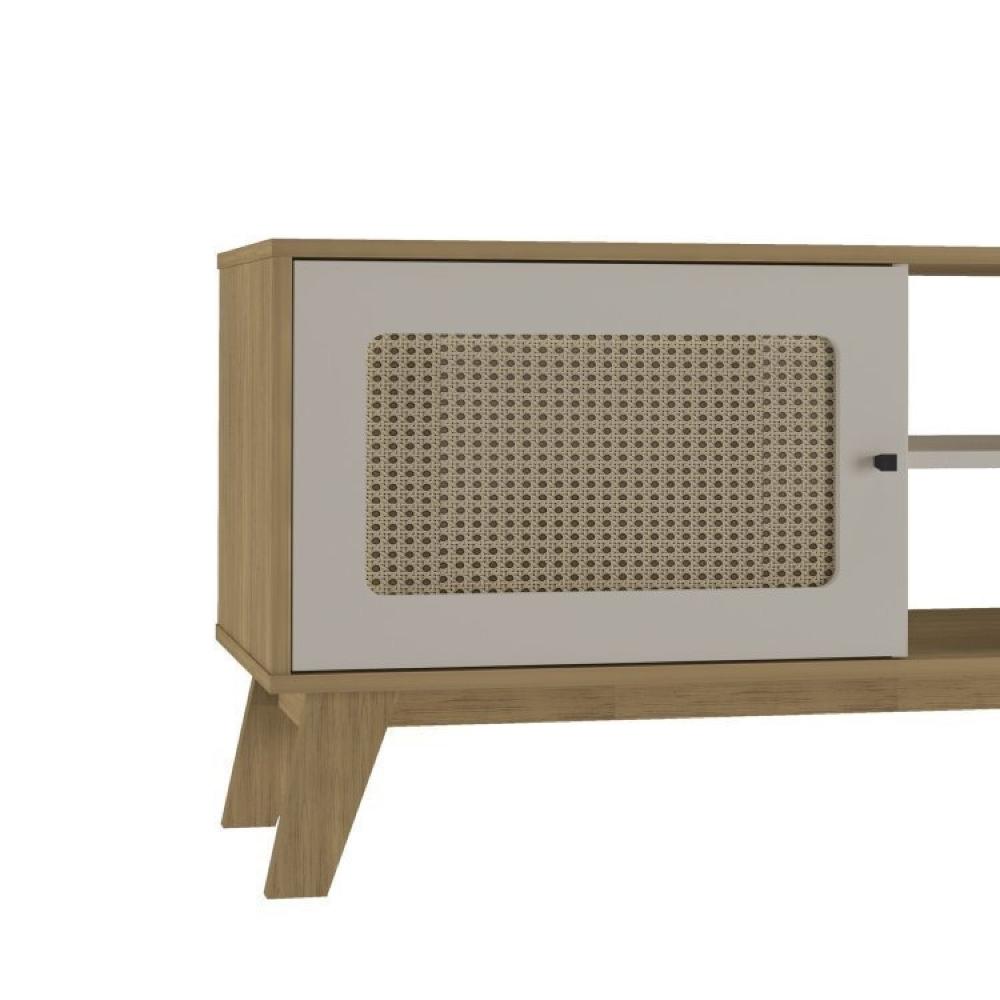 Sala de Estar Completa Rack com Estante Memphis Match Carvalho/Off White