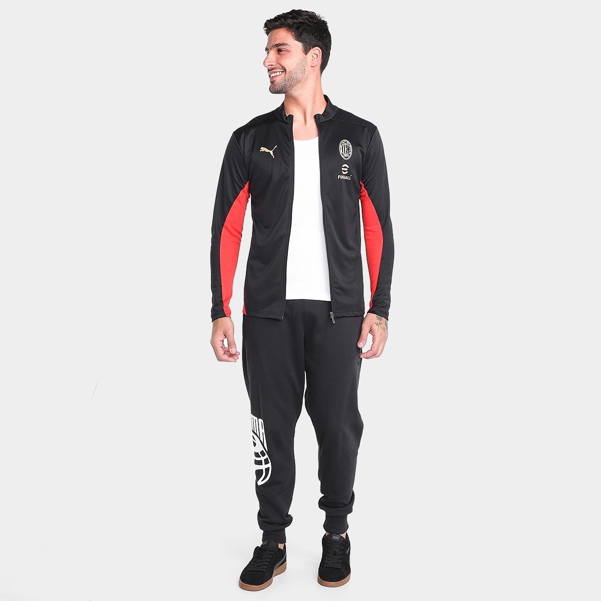 Miniatura Jaqueta Milan 24/25 Treino Puma Masculina Preto - EGG