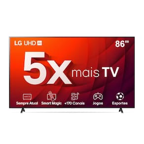 Miniatura Smart TV 86" 4K LG 86UR8750PSA com processador ThinQ AI, WebOS, AI Brightness Control, HDR, Bluetooth, Alexa Built In e Controle Smart Magic