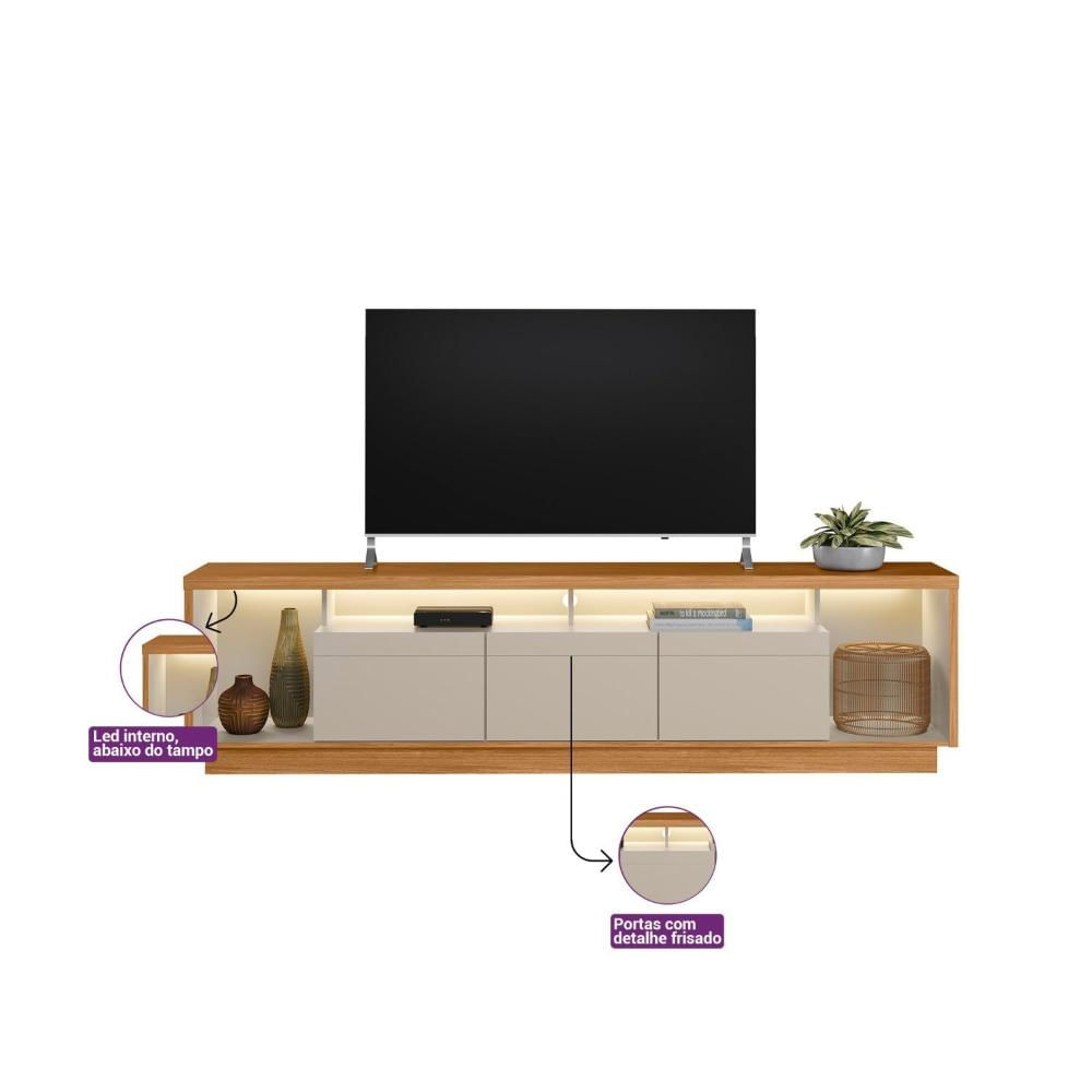 Conjunto Rack Cronos 2.2 com Kit Fita LED 1 Fita (2000mm) Nature/ Off White