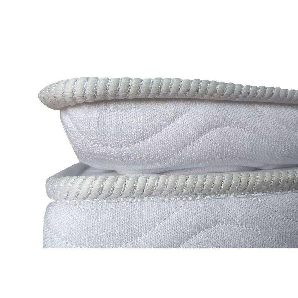 Cama Box Queen: Colchão Molas Ortobom Superpocket Fort Tech + Base Crc Courano White(158X198)