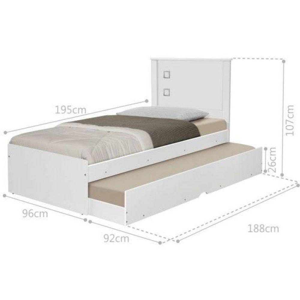 Miniatura Cama Bibox Solteiro Barcelona Branco Com Colchões