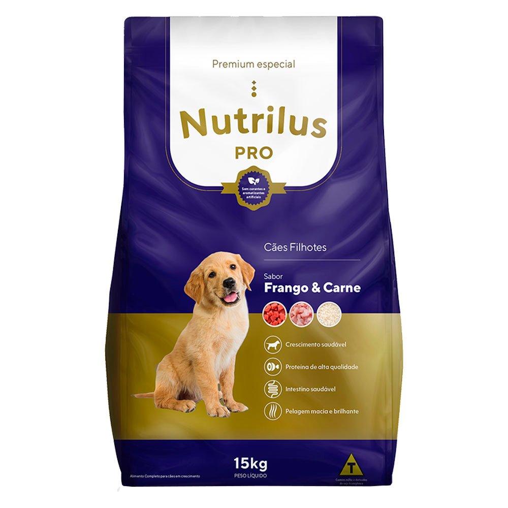 Miniatura Ração Seca Nutrilus Pro Frango & Carne para Cães Filhotes - 15 Kg