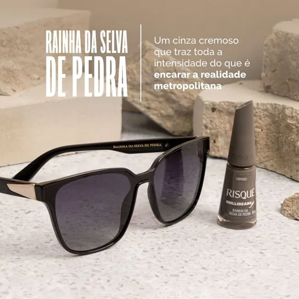 Miniatura Esmalte Risqué Chilli Beans Cremoso Cor Rainha da Selva de Pedra 8ml