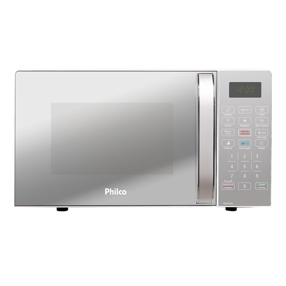 Micro-ondas 20 Litros Espelhado Philco Limpa Fácil PMO23EB Branca 127V 127V