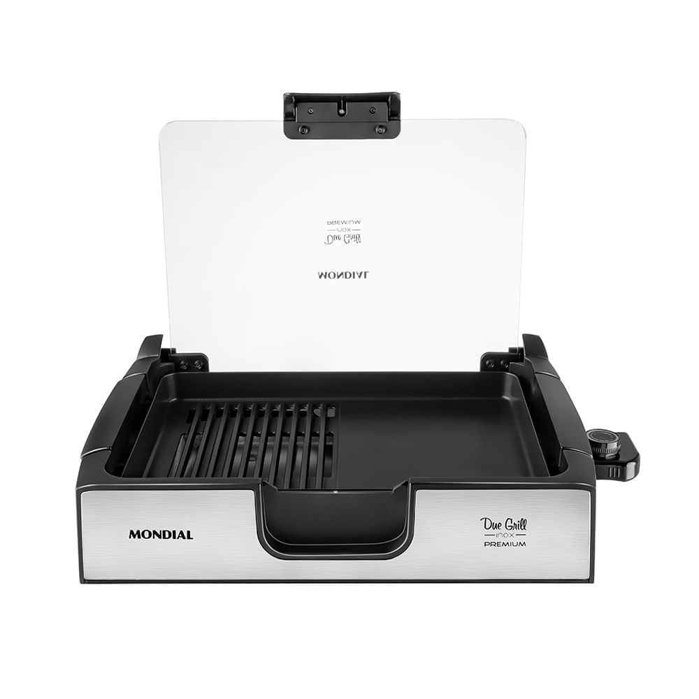 Miniatura Chapa Mondial Due Grill Premium G-10 GRILL-220V-PRETO/INOX