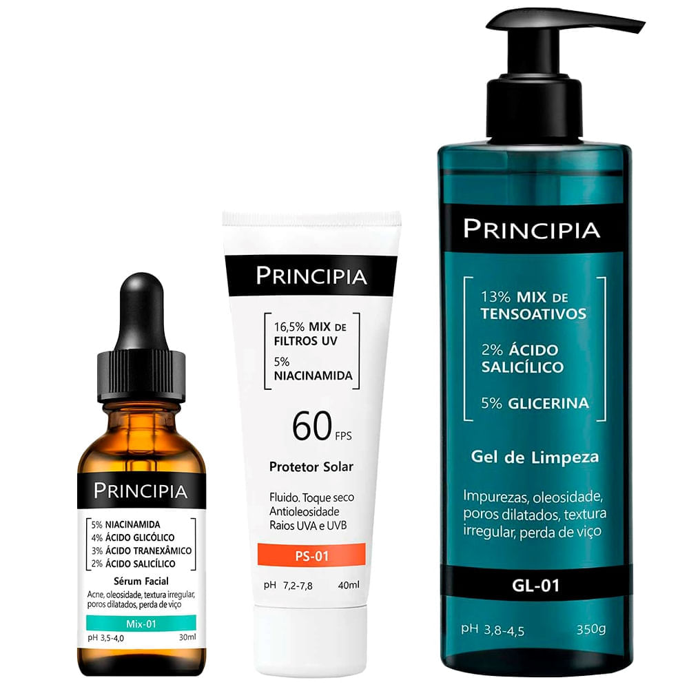 Miniatura Principia Kit - Protetor Solar Facial + Sérum + Gel de Limpeza Facial Kit