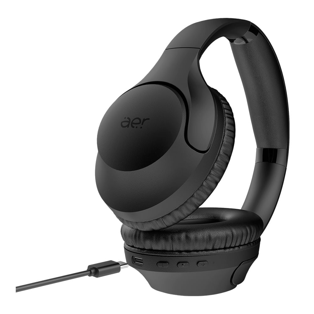 Fone de Ouvido sem Fio Geonav AerMood Over-Ear com Bluetooth Preto - AER14