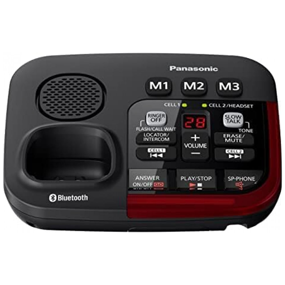 Miniatura Telefone sem Fio Bluetooth com Identificador de Chamadas por Voz, Inclui o Telefone Adicional KXTGMA44B, Panasonic... 110v