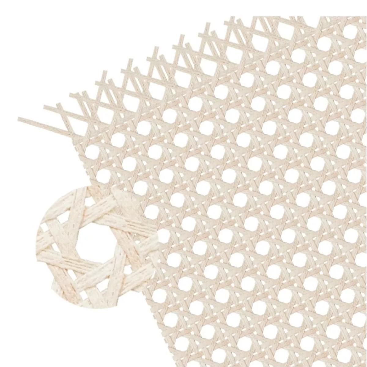 Miniatura Palha Indiana Tipo Rattan Sextavada Tela Natural 2M X 50Cm