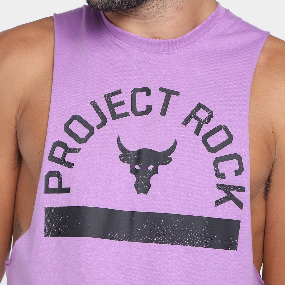 Miniatura Regata Under Armour Pjt Rock Payoff Graphic Masculina Roxo+Preto - M