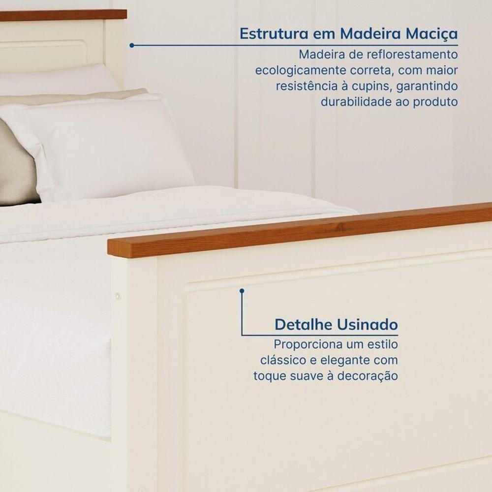 Miniatura Conjunto Dormitório 1 Cama Queen 1 Mesa de Cabeceira 1 Cômoda Ananda CabeCasa MadeiraMadeira Imbuia/Offwhite