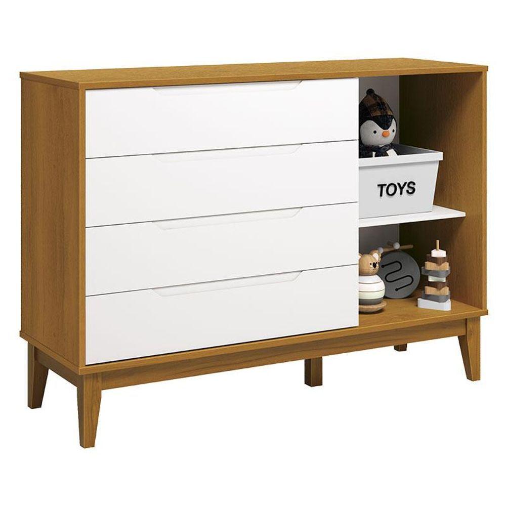 Miniatura Cômoda Com Porta Classic Elfe Branco Acetinado Savana Amadeirado - Reller