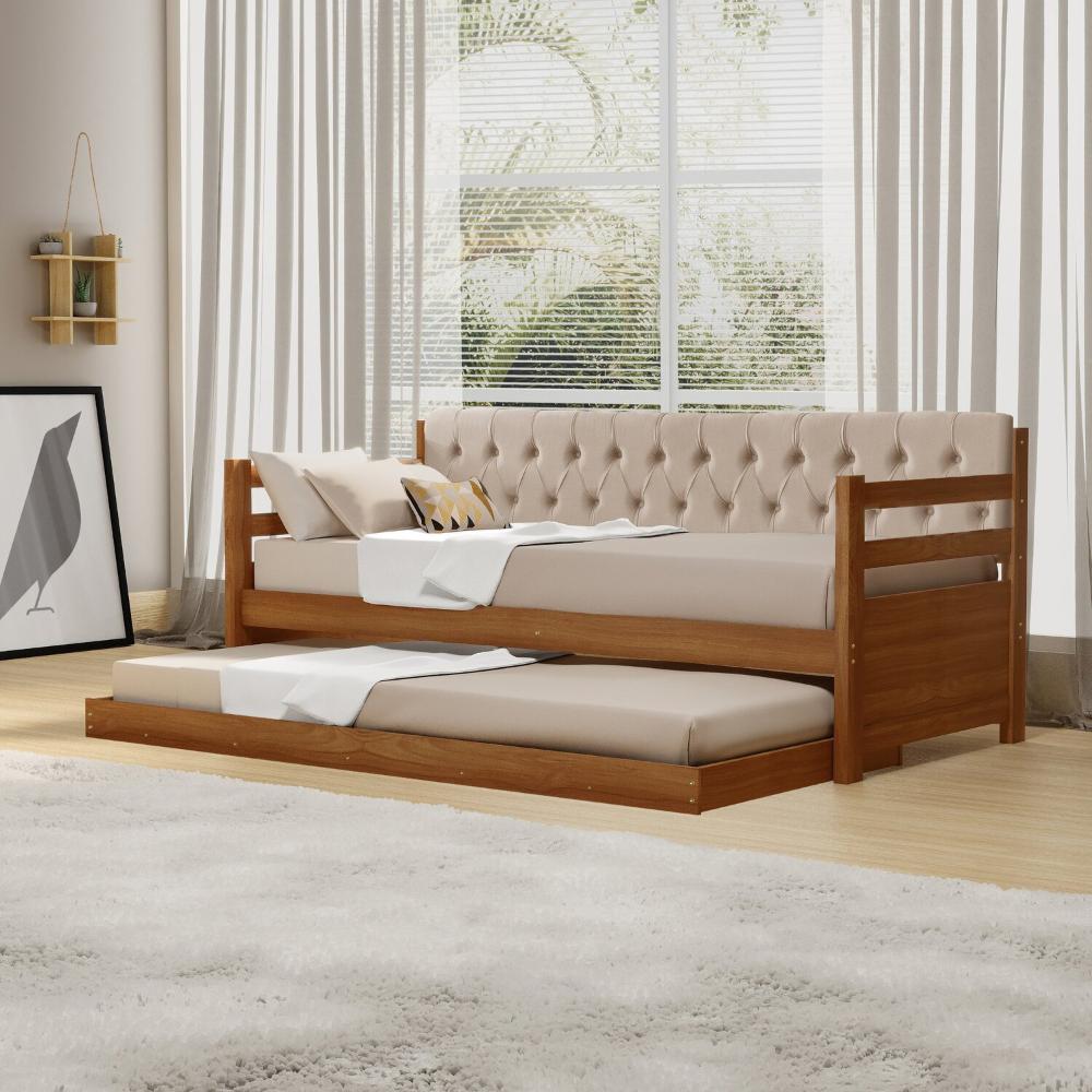 Miniatura Sofá Cama Bicama Solteiro Lux Castanho